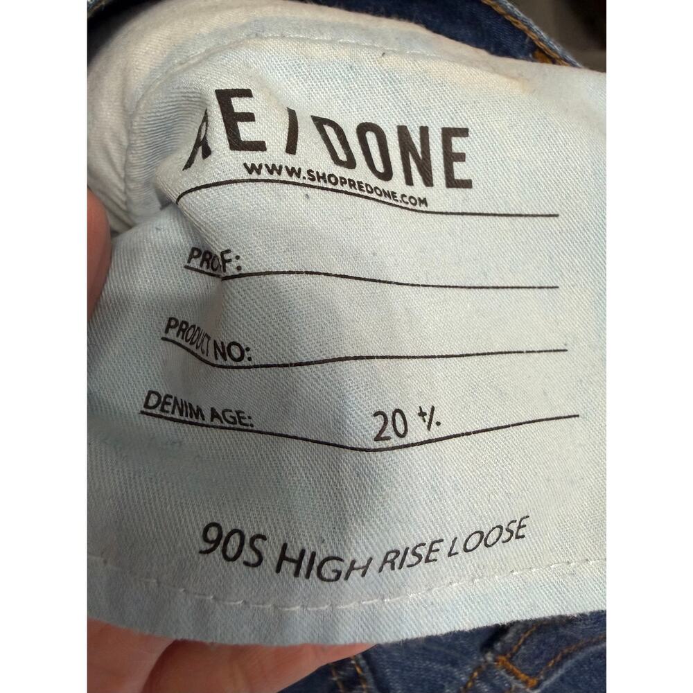 RE/DONE 90's High Rise Loose Distressed Straight Leg Raw Hem Jeans Sz 27 - Picture 14 of 14